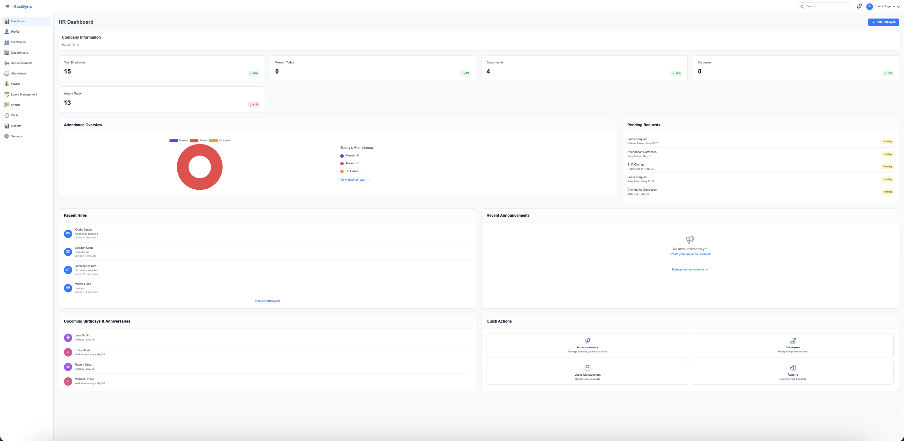 KaziSync Dashboard Preview